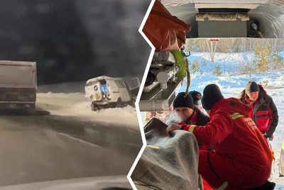 Road workers seriously injured in highway crash airlifted to Perm