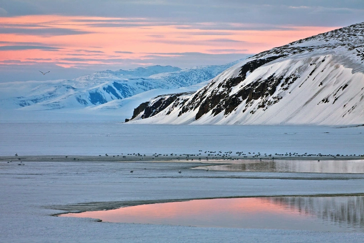 Вид с мыса Певек на берег Восточно-Сибирского моря, архивное фото. | Источник: Shutterstock/Fotodom.ru