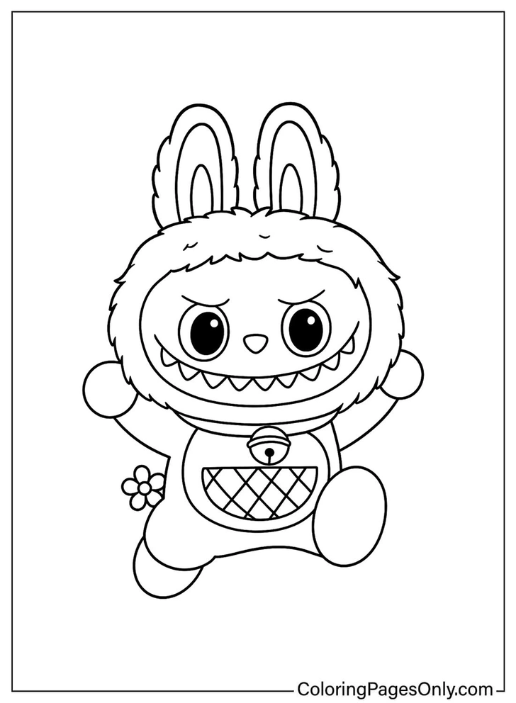 Лабубу раскраска крутая: распечатать — и вперед! | Источник: coloringpagesonly.com