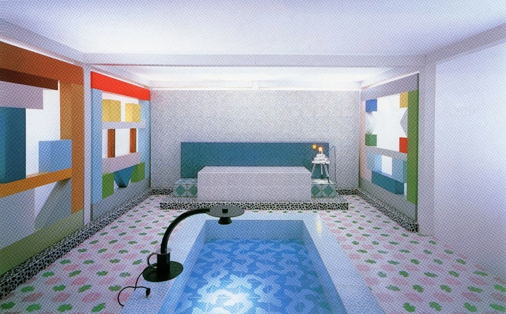 Сценография выставки итальянского дизайна в Токио, Sottsass Associati, 1984.