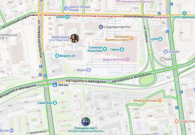 Так пробка выглядит на картах  | Источник: Yandex.ru / maps