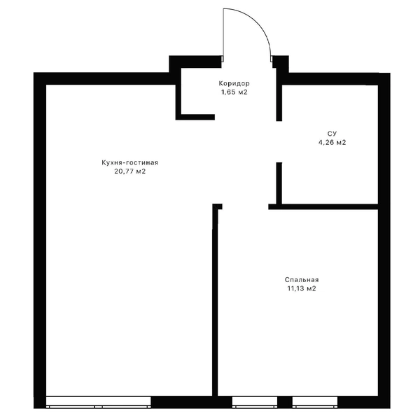 Квартира для мамы 38 м² в Москве