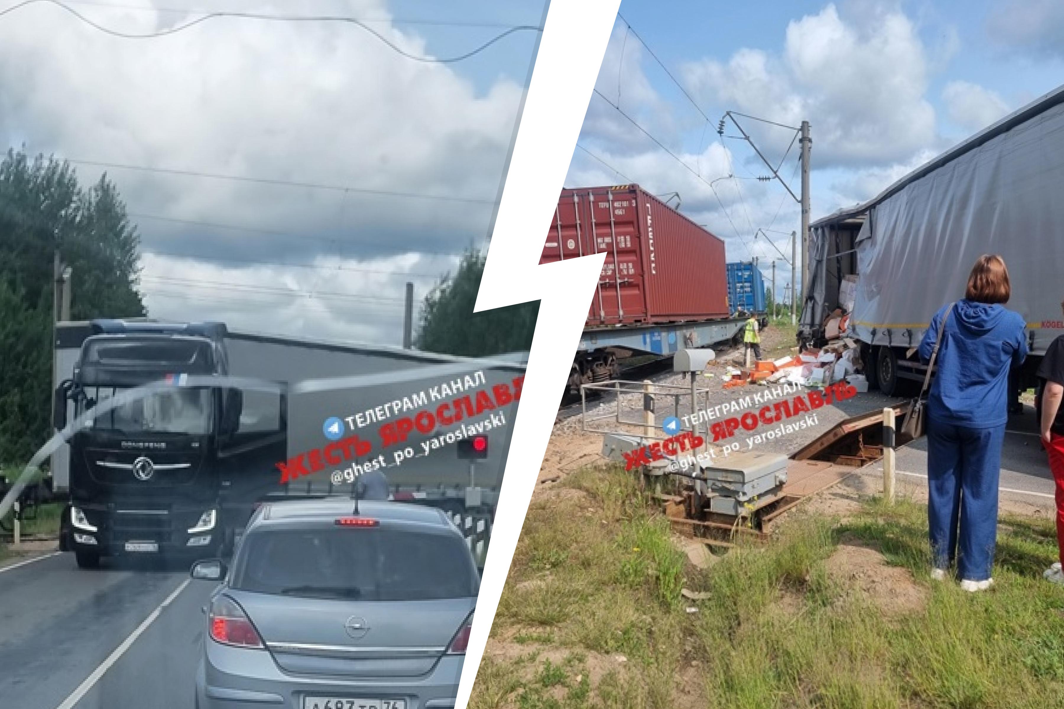 В Ярославской области фура угодила под движущийся поезд. Первые подробности о ДТП