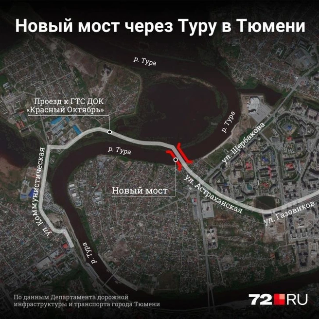 Еще в Тюмени должен появиться мост через Туру, который соединит Зареку и ДОК | Источник: Дмитрий Гладышев / Городские медиа