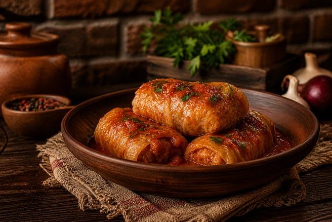 Капуста богата клетчаткой, а начинка из риса и мяса делает блюдо сытным и сбалансированным | Источник: GPT