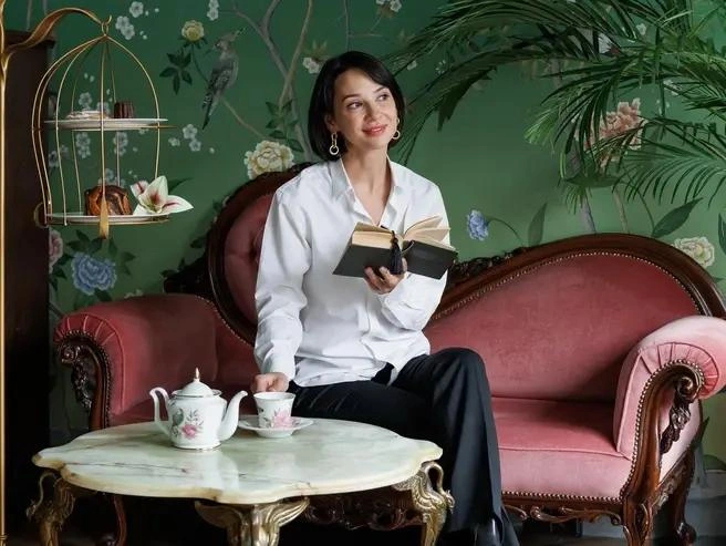 Анна Красовская в «Зеленой гостиной» | Источник: Иван Сорокин | Архив «Фонтанки»