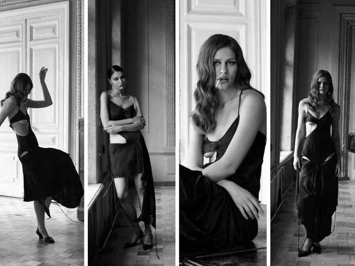 Капсула RinnieМарина СтанишевскаяБельевой стиль стремительно набирает популярность и, скорее всего, не утратит актуальности и в будущем. В этом стиле изысканность объединилась с сексуальностью и элегантностью. Комбинация была придумана как элемент женского нижнего белья, а платьем оно стало только в начале 1990-х, когда бельевой стиль вознесся на модный Олимп и был чрезвычайно популярен. Несмотря на колебания предпочтений в индустрии моды, он не утратил актуальности. Отправной точкой моего проекта стал фильм «Ночь» итальянского режиссера Микеланджело Антониони.