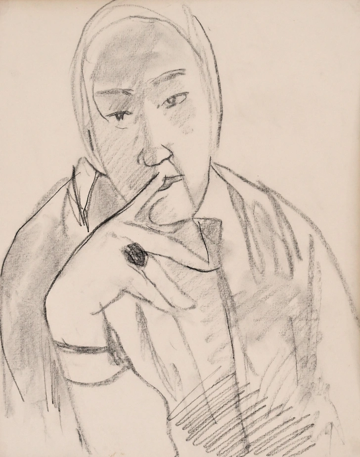 Татьяна Шишмарева. Автопортрет, 1991. Бумага, уголь, 30×24 см. | Источник: архив пресс-служб