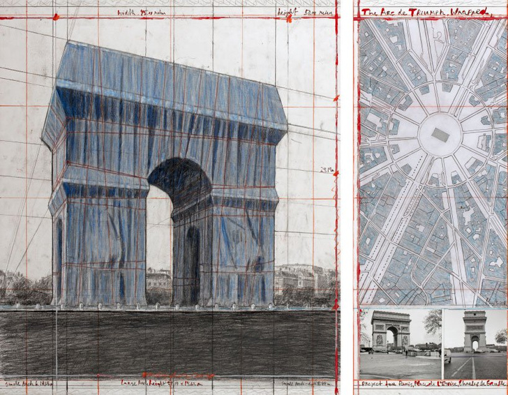 Христо «упакует» Триумфальную арку в Париже (фото 5)
