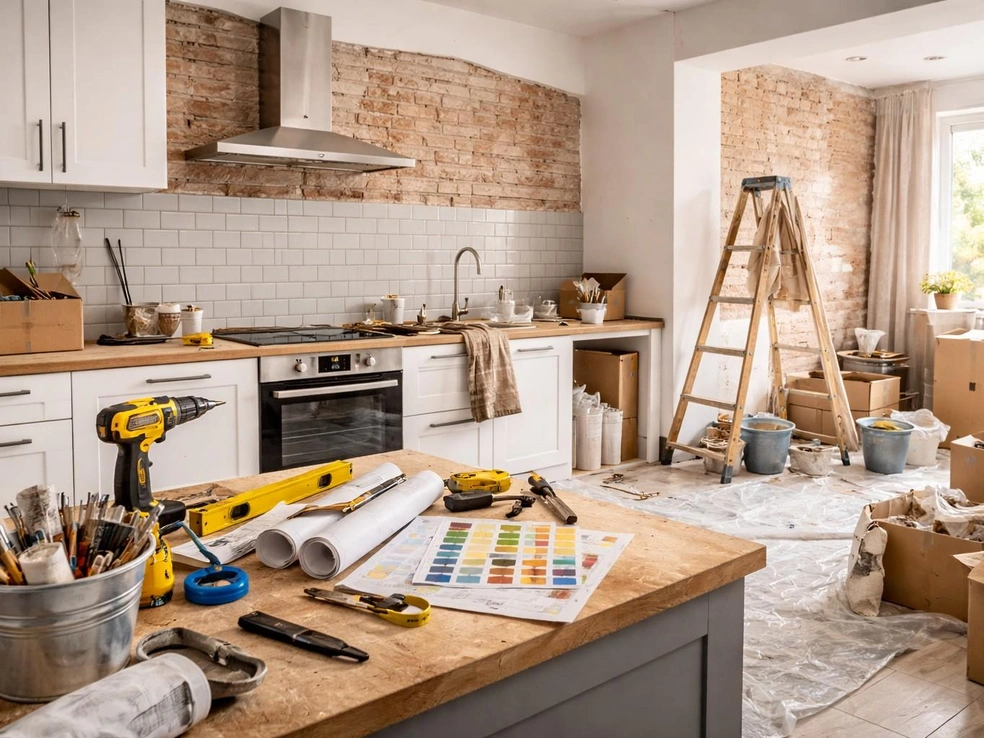 Все коробки, декор и утварь нужно убрать из помещения заранее, чтобы они не мешали наводить красоту | Источник: Сгенерировано ChatGPT