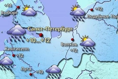 30 мая в Петербурге будет дождливо и прохладно
