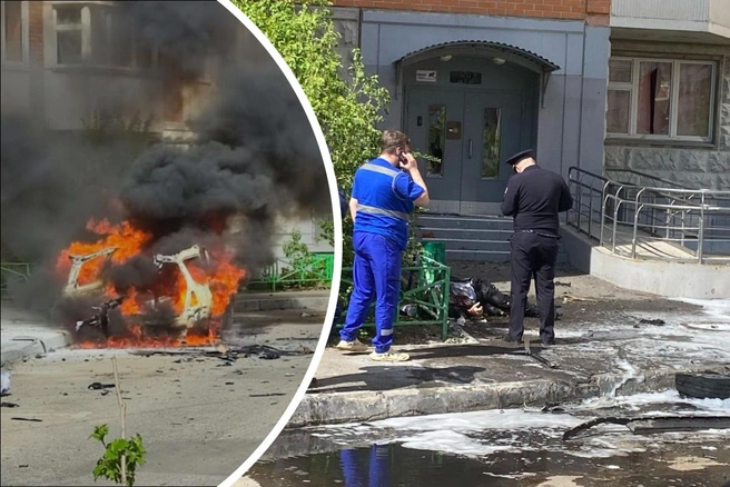 СК возбудил уголовное дело из-за взрыва автомобиля в подмосковной Балашихе | Источник: Тимон, Балашиха Life / T.me