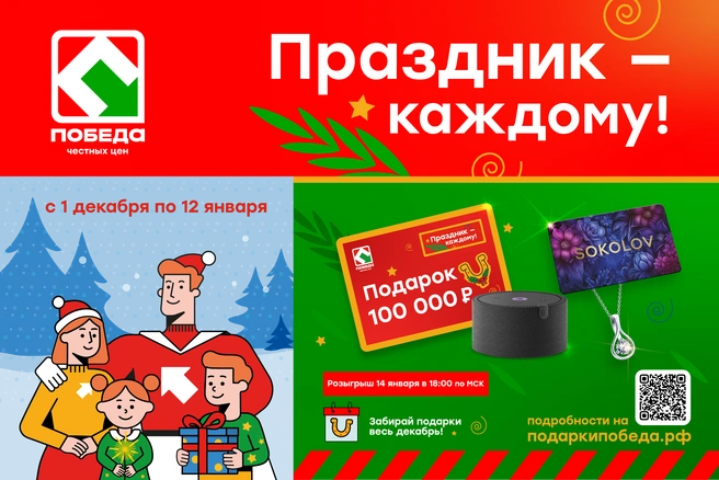 Каждое окно календаря подарит вам радость и сюрпризы | Источник: ПОБЕДА