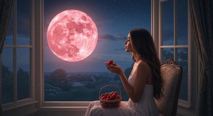 Клубничная Луна 2025 | Источник: Shutterstock AI/Fotodom.ru