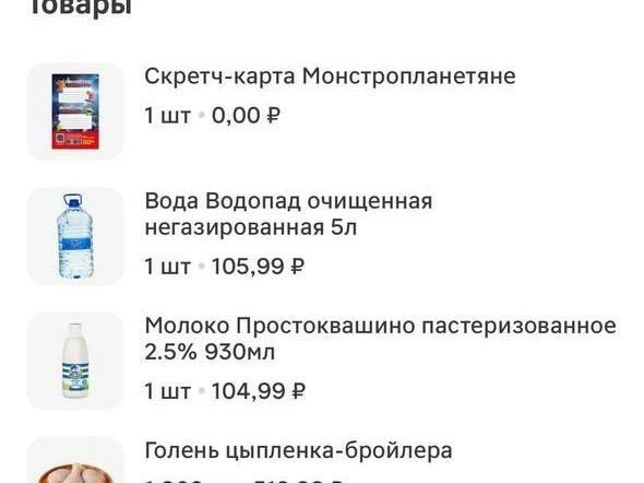 Жительница Тюмени смогла добавить пятилитровую воду в заказ, но затем ей сообщили, что воды нет. | Источник: Мария Токмакова 