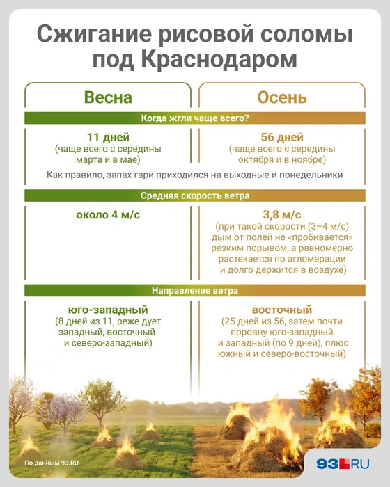Рассказываем, как сжигали солому в Краснодаре с 2022 по 2026 год | Источник: Юрий Скулыбердин / 93.RU