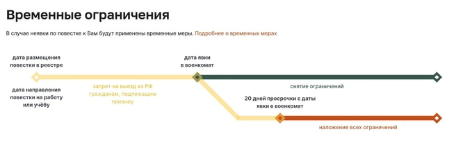 Информация об ограничительных мерах изложена на том же сайте | Источник: реестрповесток.рф