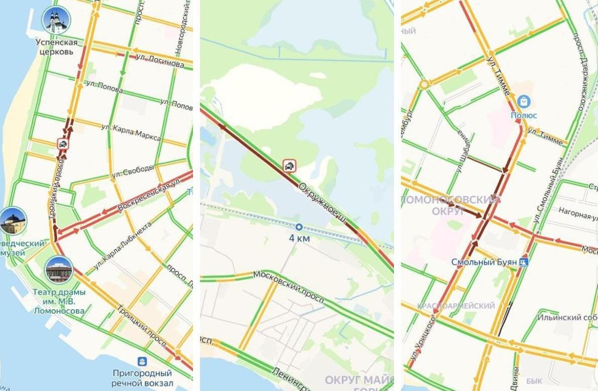 Пробки в Архангельске: где сложно проехать вечером