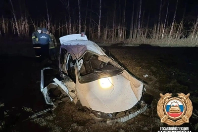 Mazda с детьми в салоне опрокинулась в кювет, водитель погиб