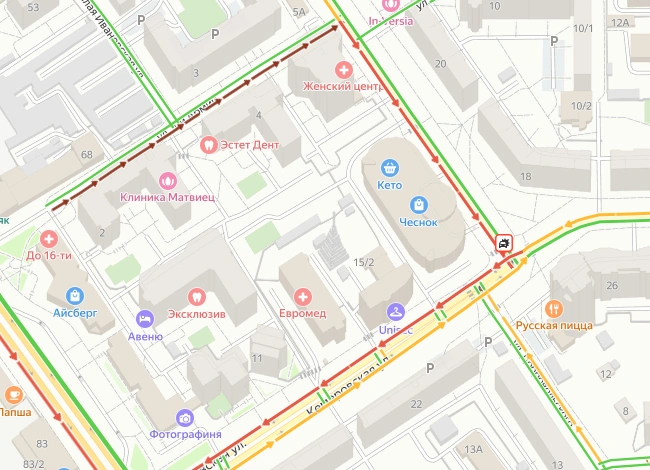 Встали несколько улиц города | Источник: ngs55.ru/maps-traffic/