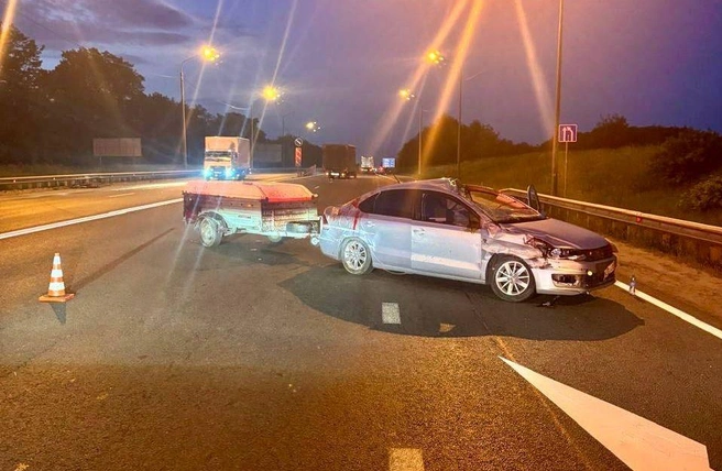 Место ДТП в Рыбновском районе | Источник: УМВД по Рязанской области