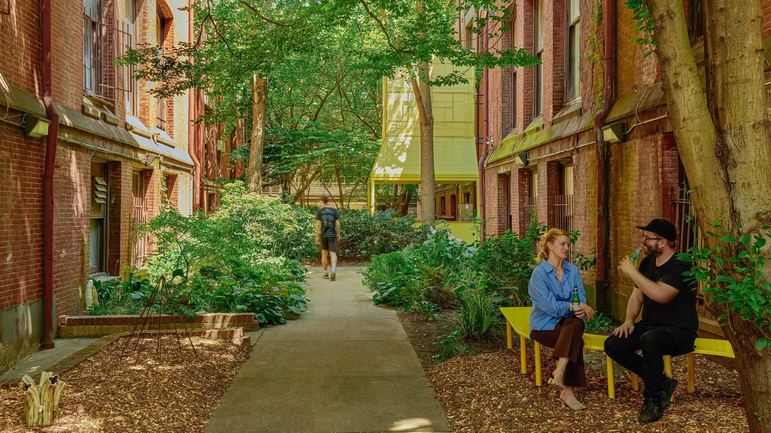 Монохромный поп-ап бар, вдохновленный нереализованным проектом Луиса Кана | Источник: Брэ Ферлонг