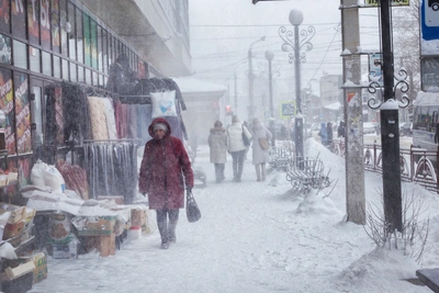 Морозный первый рабочий день января в Иркутске