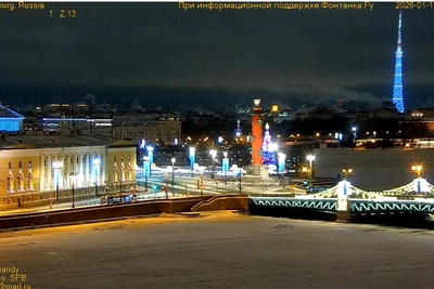 Слабый снег и мороз в Петербурге