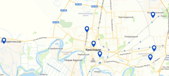 Все объекты на карте города | Источник: Сайт «Госуслуг»