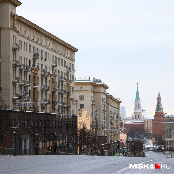 Машин в центре сегодня тоже практически нет | Источник: Татьяна Спиридонова / MSK1.RU