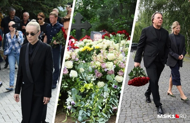 Дочка режиссера Дарья Мороз пыталась улыбаться, но не могла сдержать слез | Источник: Артем Устюжанин / MSK1.RU, Дмитрий Толстошеев / MSK1.RU