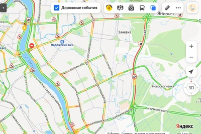 Автомобильный пожар на КАД создал многокилометровую пробку