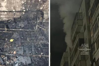 Ночной пожар в Архангельске унес жизнь жителя девятиэтажки