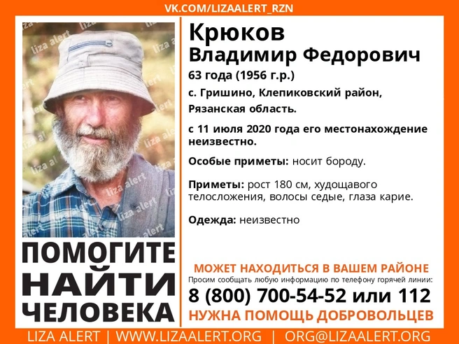 В Клепиковском районе пропал 63-летний мужчина | ya62.ru