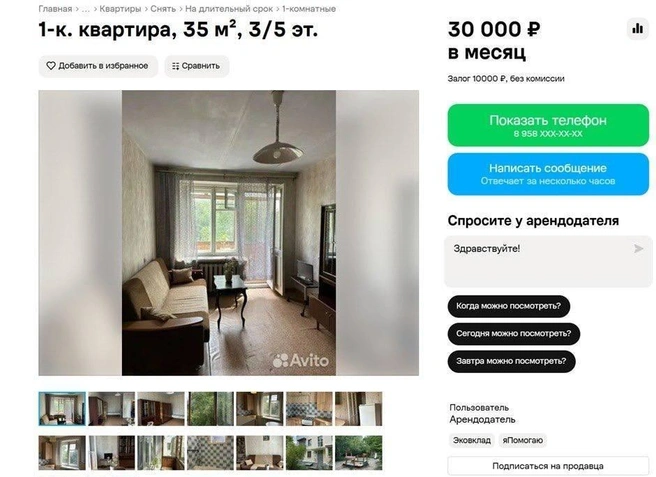 Как вам такой интерьер? | Источник: Avito.ru 