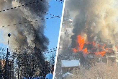 Massive Fire in Northwest Moscow Sends Smoke Across District