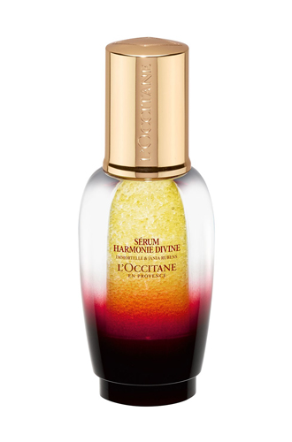 Легкая сыворотка с мощными активными ингредиентами Harmonie Divine, L’Occitane. Включает в себя 500 микрокапсул бессмертника и экстракт красной водоросли Jania rubens, которая отличается уникальной способностью к регенерации