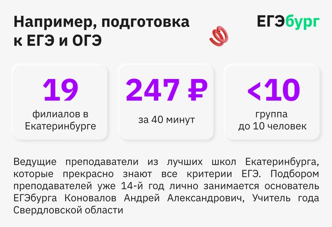 Только лучшие лицеи и гимназии сравнятся с ЕГЭбургом по интенсивности и глубине подготовки к ЕГЭ, а цены сделают ее доступной большинству семей | Источник: ЕГЭбург
