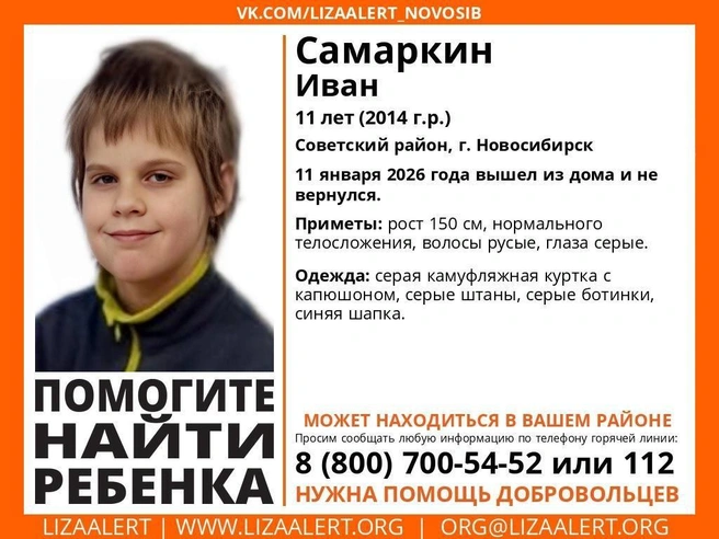 Информацию о пропавшем активно публикуют в социальных сетях. | Источник: vk.com/lizaalert_novosib
