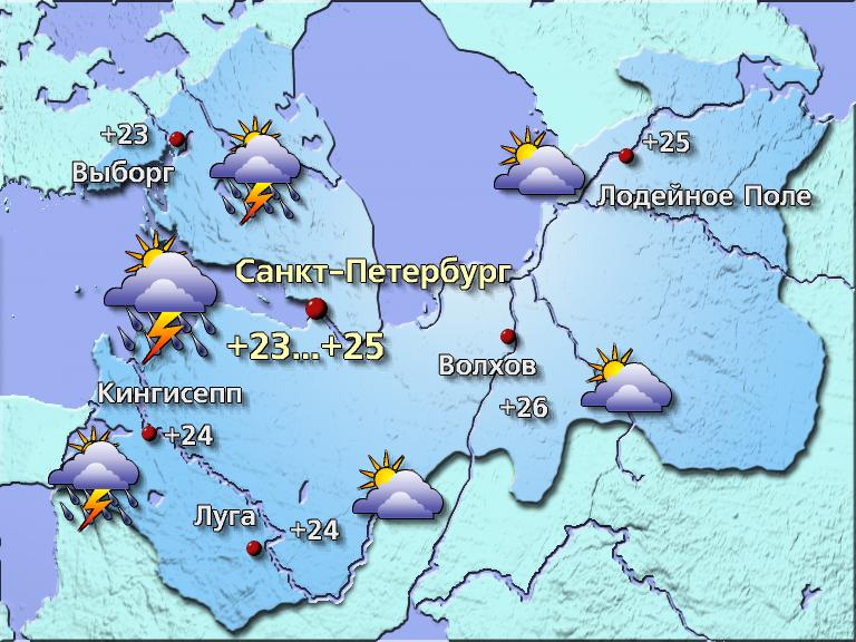 Зона первого уровня погодной опасности объявлена в Ленобласти в связи с риском торнадо