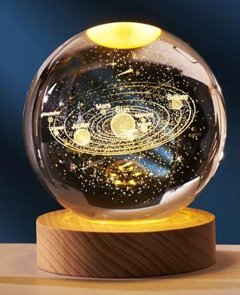 Ночник-светильник хрустальный шар «Солнечная система»