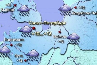 В Петербурге 25 октября ожидается тепло и дождь