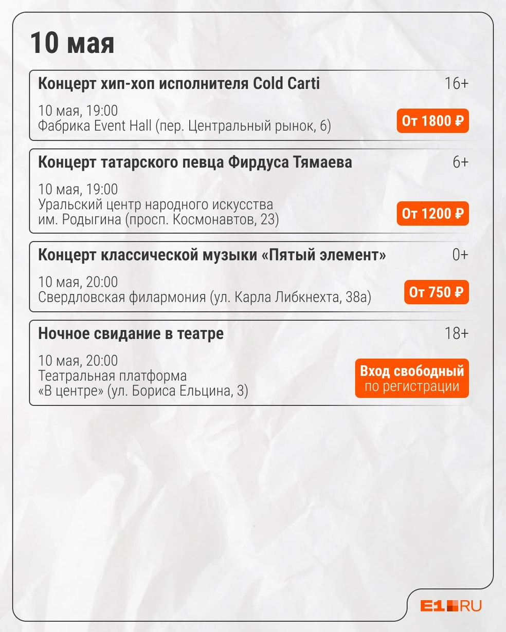 А вот и концерты | Источник: Максим Бутусов / E1.RU
