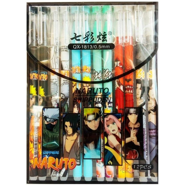 Набор гелевых ручек «пиши-стирай Naruto, 12 шт., синие, WellyWell