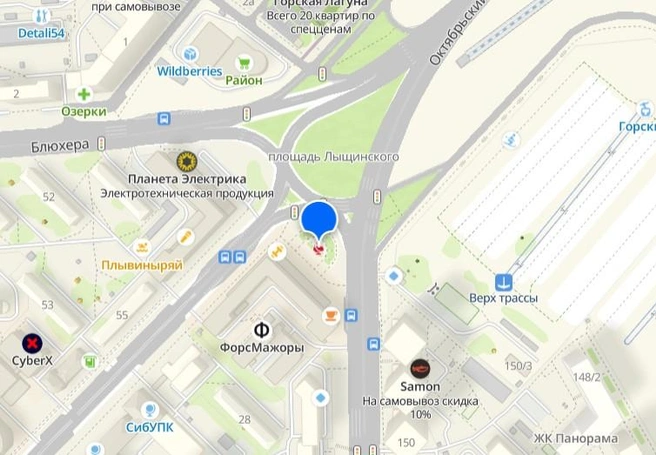 Памятник находится рядом с площадью Лыщинского | Источник: 2ГИС