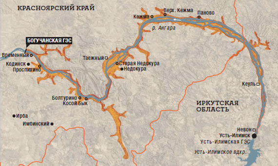 Карта кежемского района