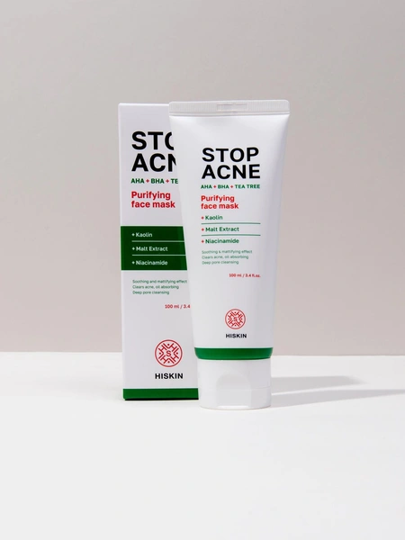 Очищающая маска для лица AHA+BHA+Tea Tree Hiskin Stop Acne