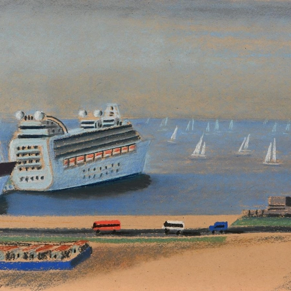 Цивин В.А. 29.08.2009. Морской порт. 2009. Бумага, пастель | Источник: Пресс-служба ГМИ СПб