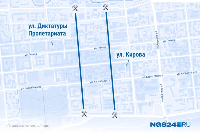 Поперечные улицы | Источник: NGS24.RU / yandex.ru/maps