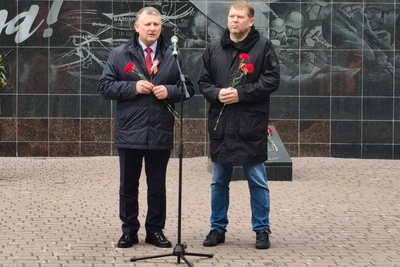 Такаев и Коптеев на Дне Победы в Бабынино